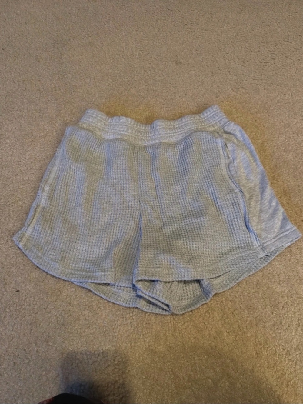 aerie Light Gray Waffle Knit Lounge Shorts